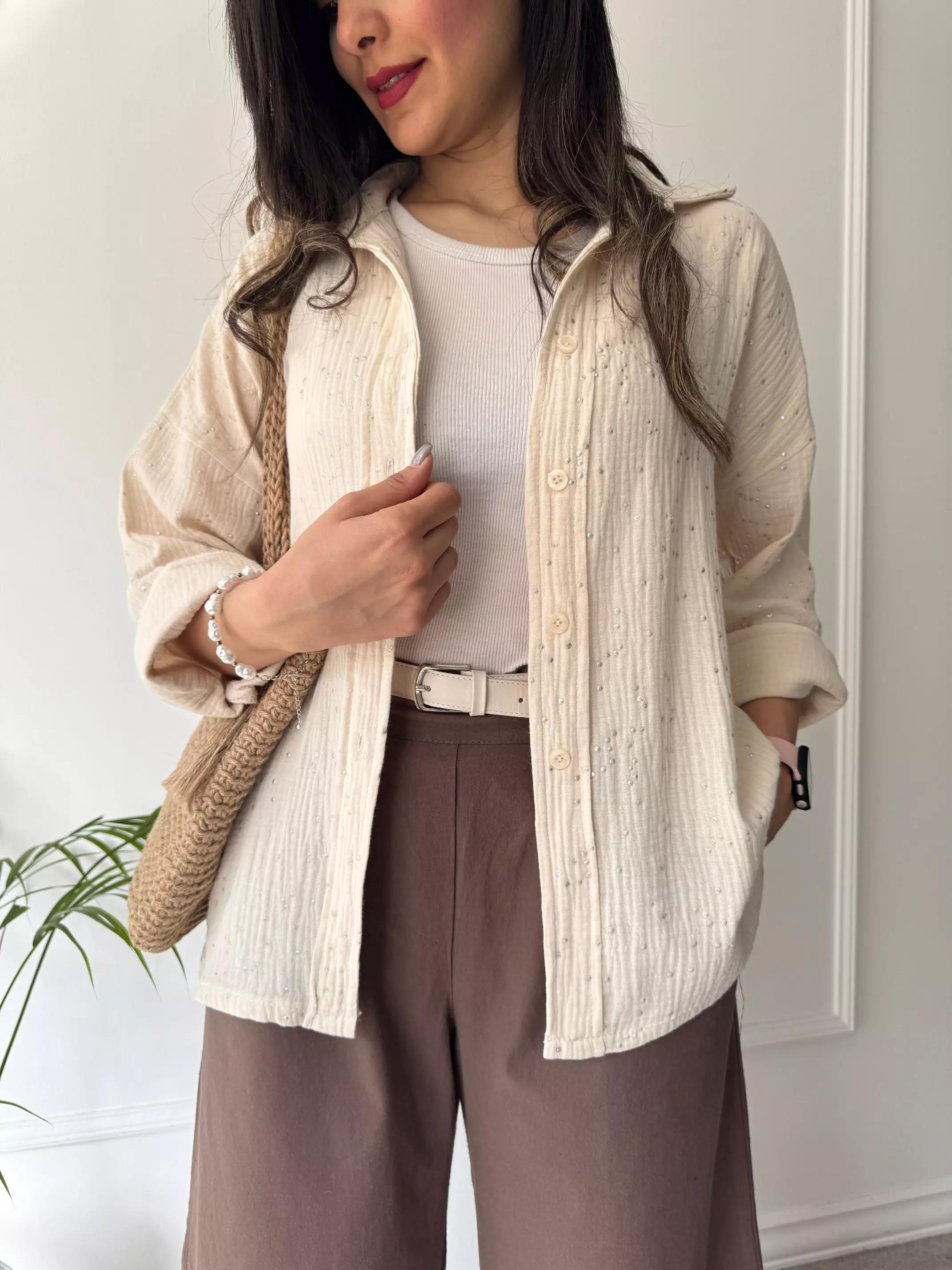 مانتو شومیزی پاستیلی میلانی